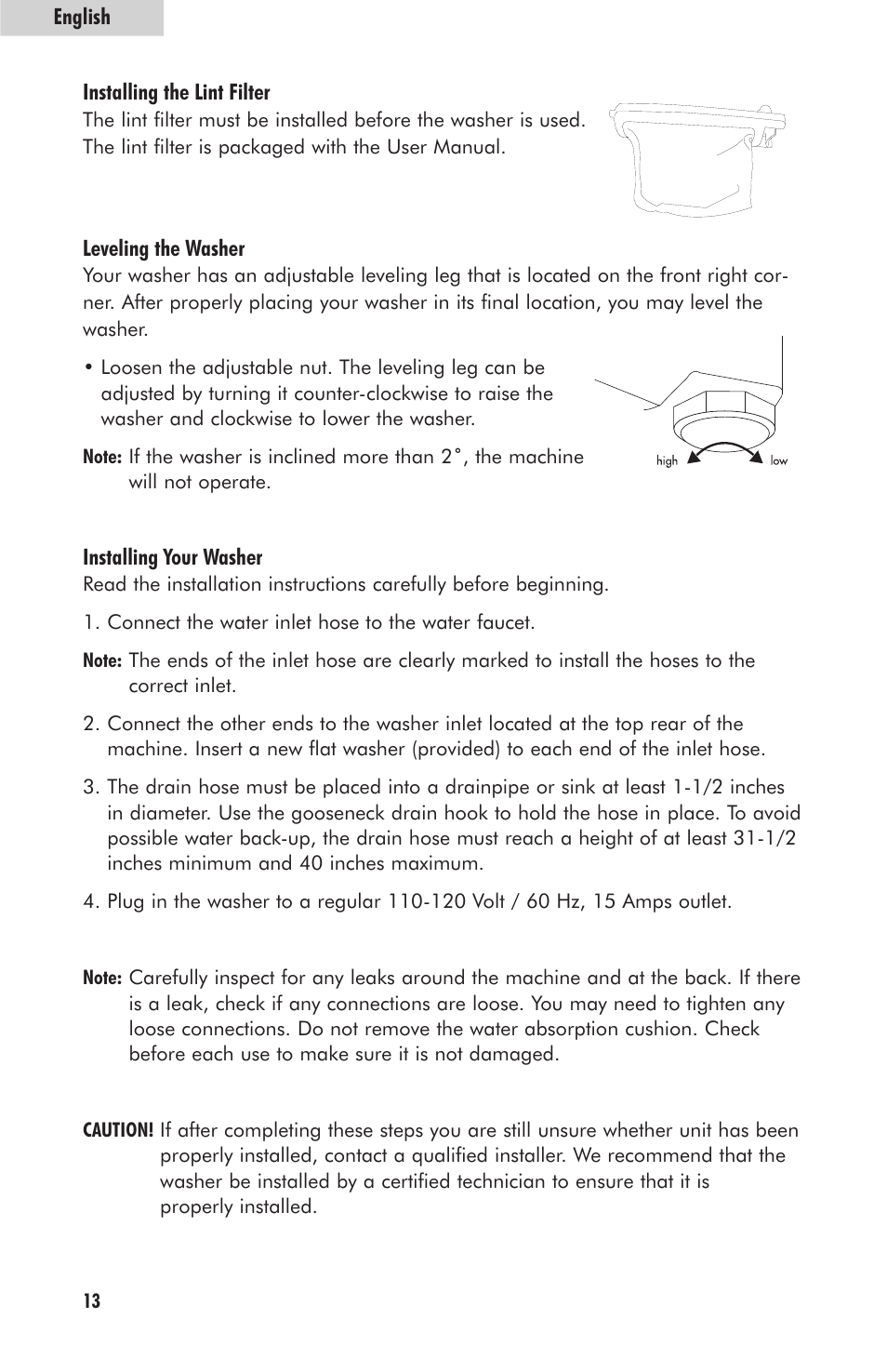 haier HLP23E User Manual | Page 14 / 60