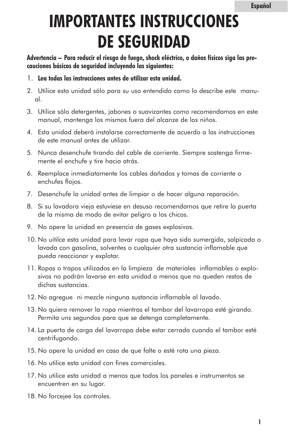 Importantes instrucciones de seguridad | haier HLP23E User Manual | Page 41 / 60