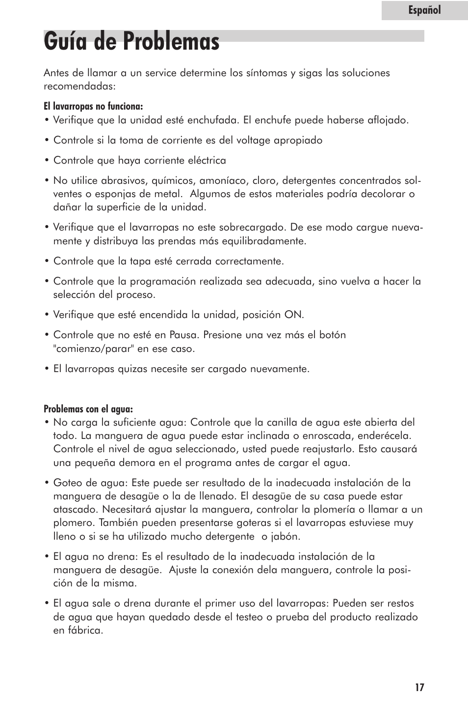 Guía de problemas | haier HLP23E User Manual | Page 57 / 60