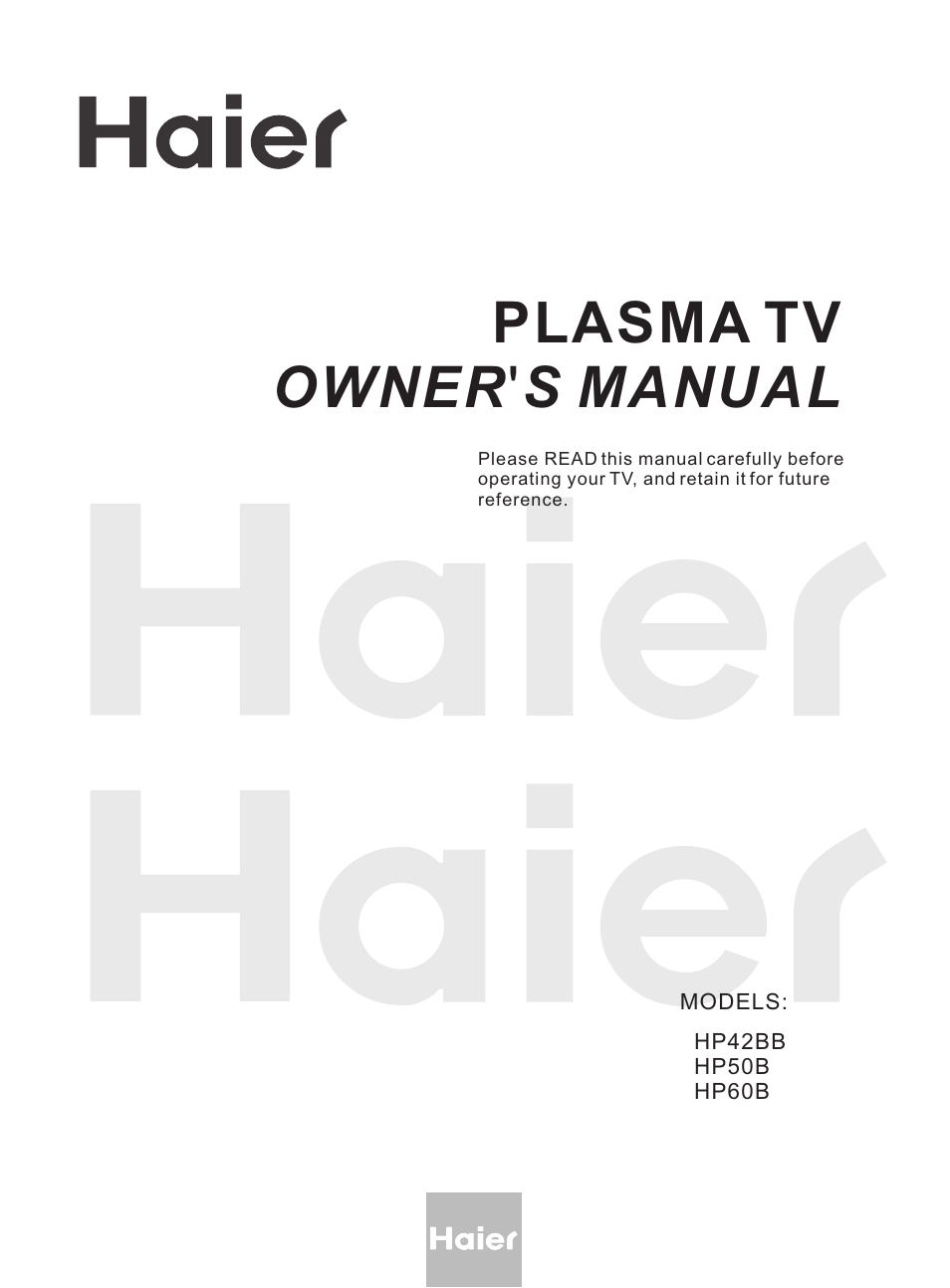 haier HP42BB User Manual | 46 pages