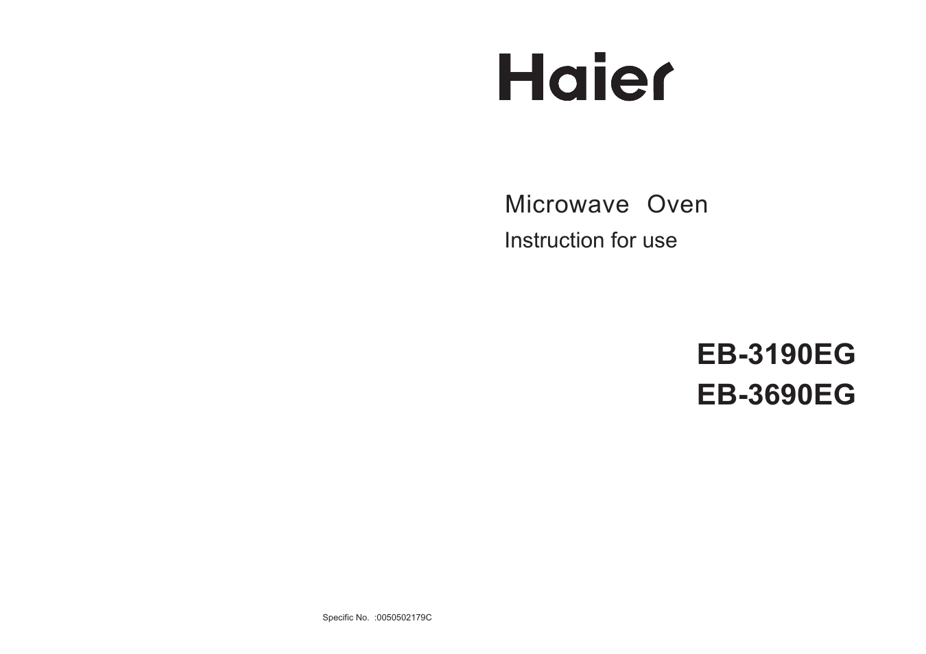 haier EB-3690EG User Manual | 8 pages