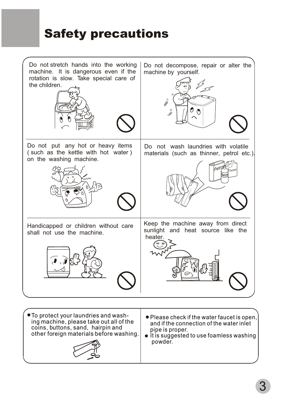 Safety precautions | haier HWM55-33W User Manual | Page 5 / 12