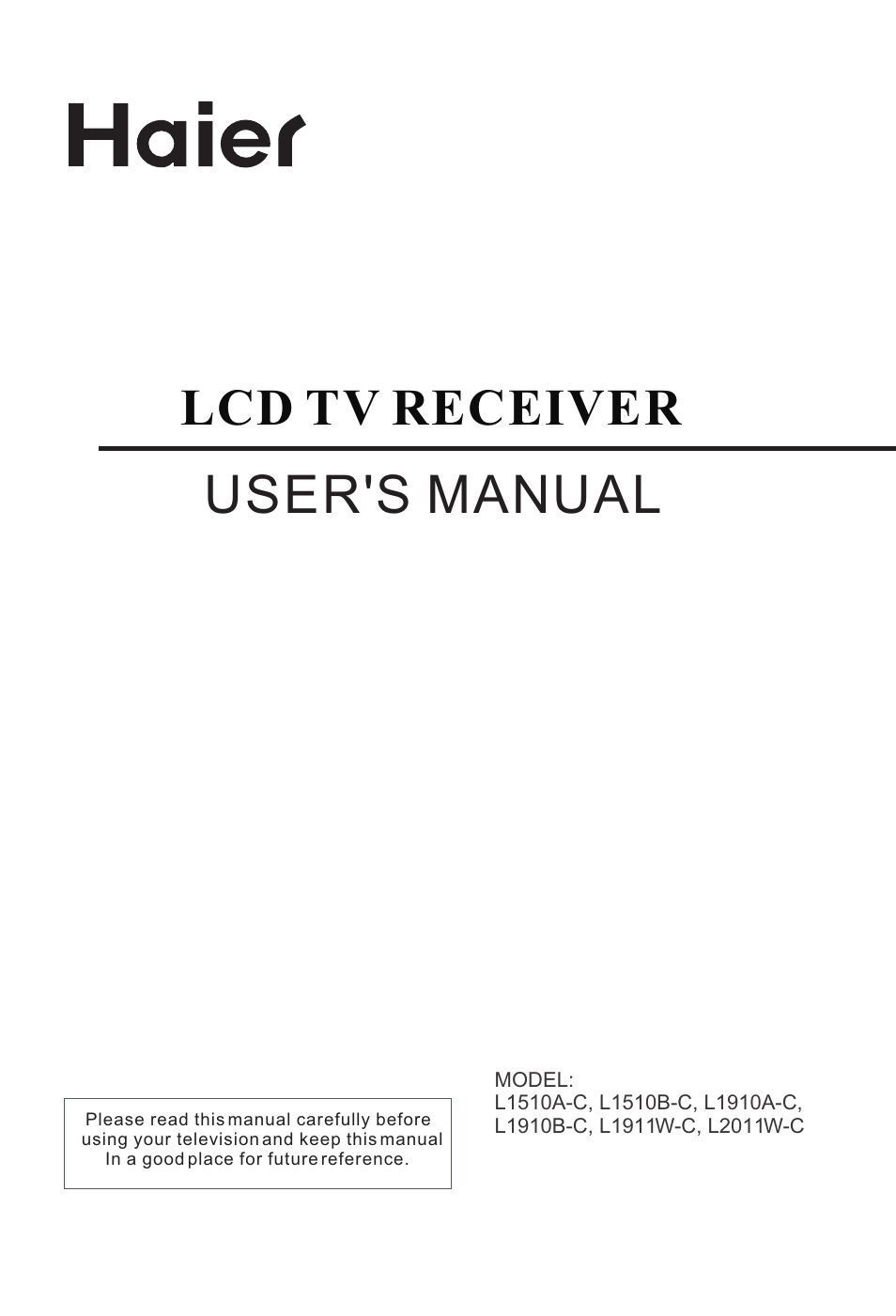 haier L1510B-C User Manual | 34 pages