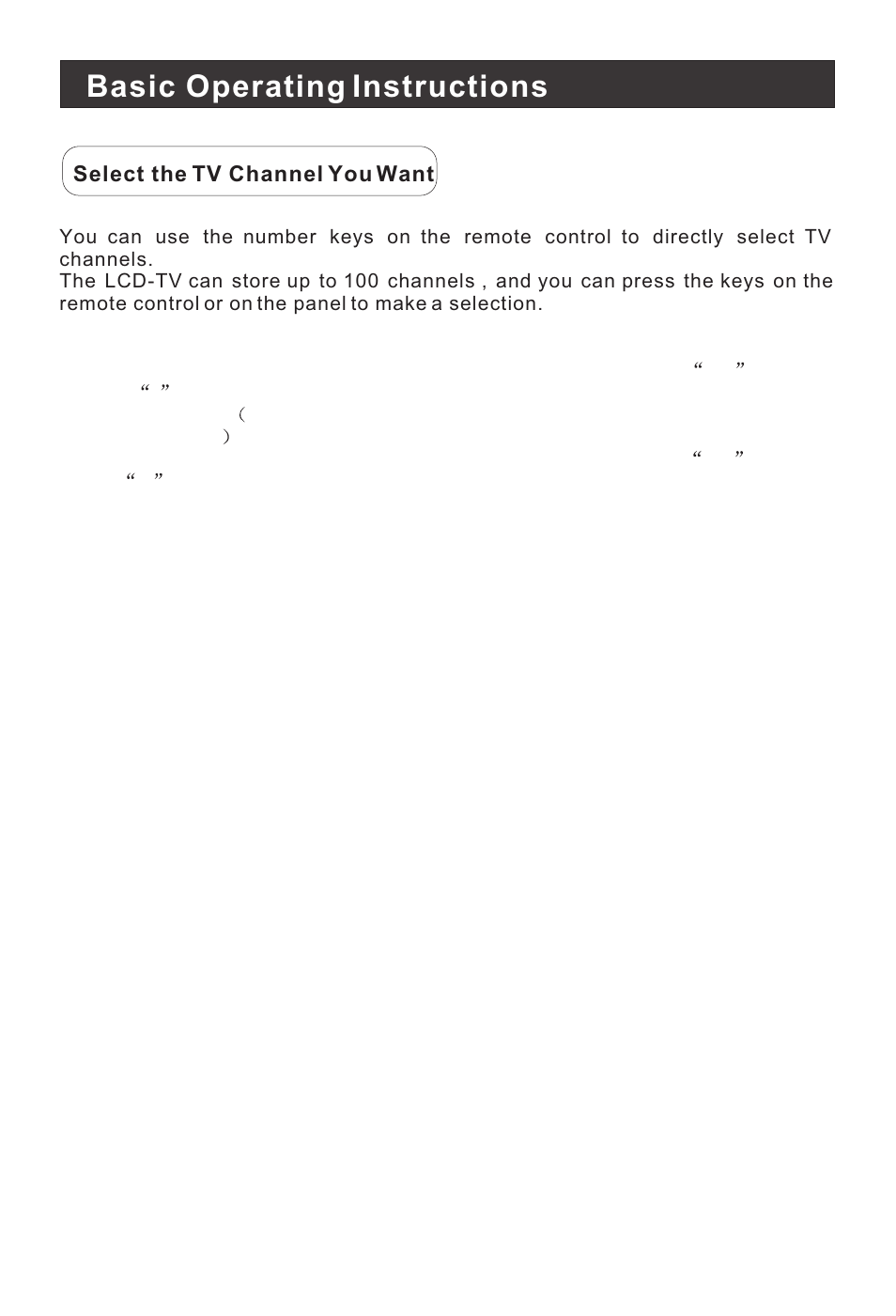Basic operating instructions | haier L1510B-C User Manual | Page 13 / 34