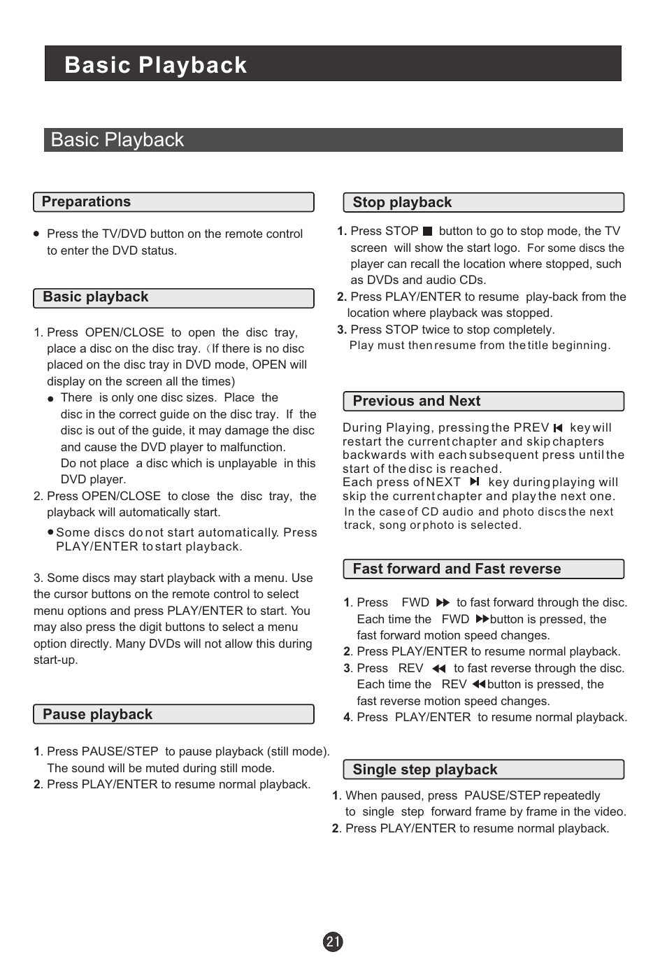 Basic playback | haier L1510B-C User Manual | Page 23 / 34