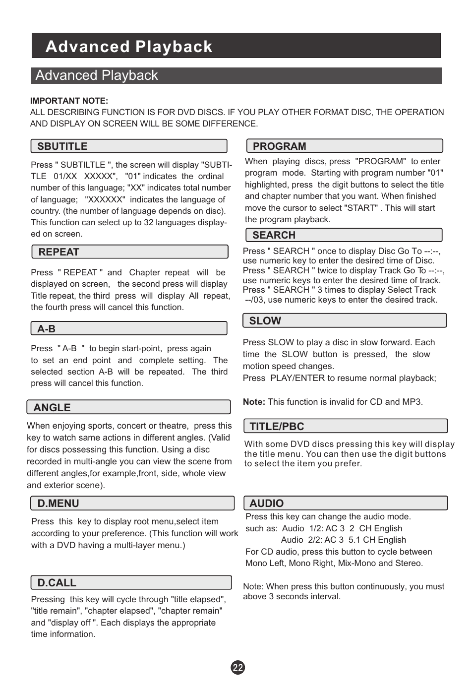 Advanced playback | haier L1510B-C User Manual | Page 24 / 34