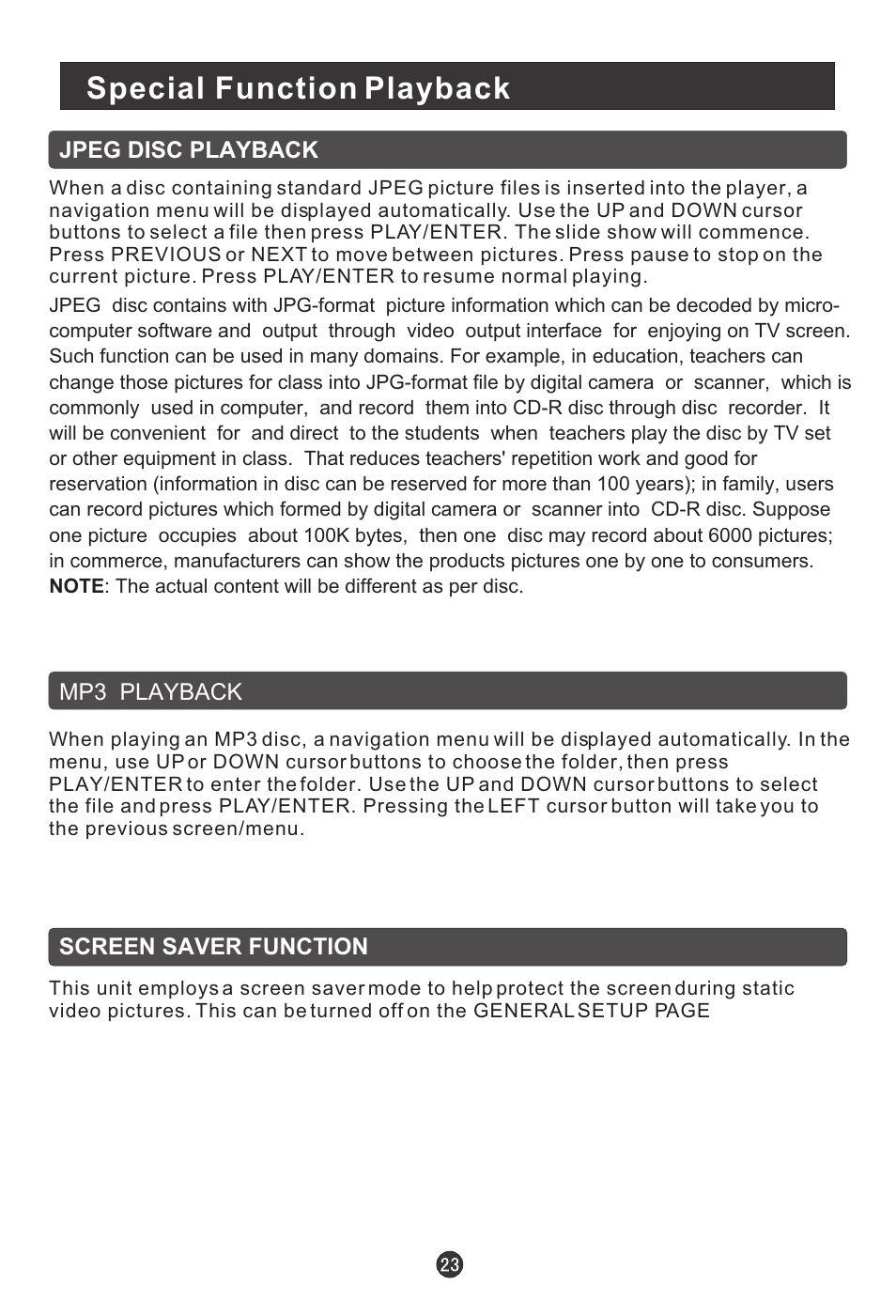 Special function playback | haier L1510B-C User Manual | Page 25 / 34