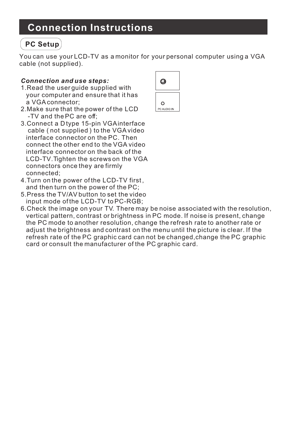 Connection instructions | haier L1510B-C User Manual | Page 9 / 34