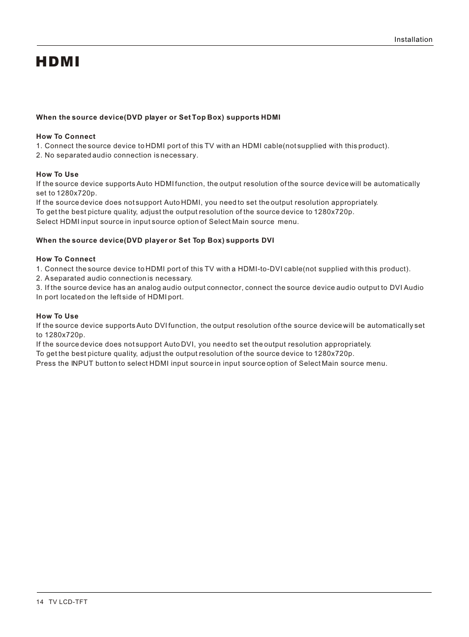 Т³гж 14, Hdmi | haier HL26S User Manual | Page 14 / 44