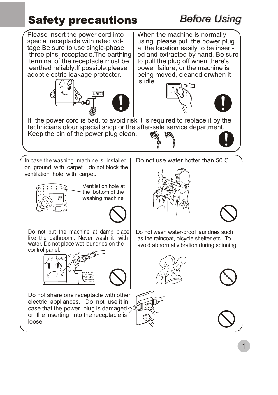Before using, Before using safety precautions | haier XPB40-32 User Manual | Page 3 / 26
