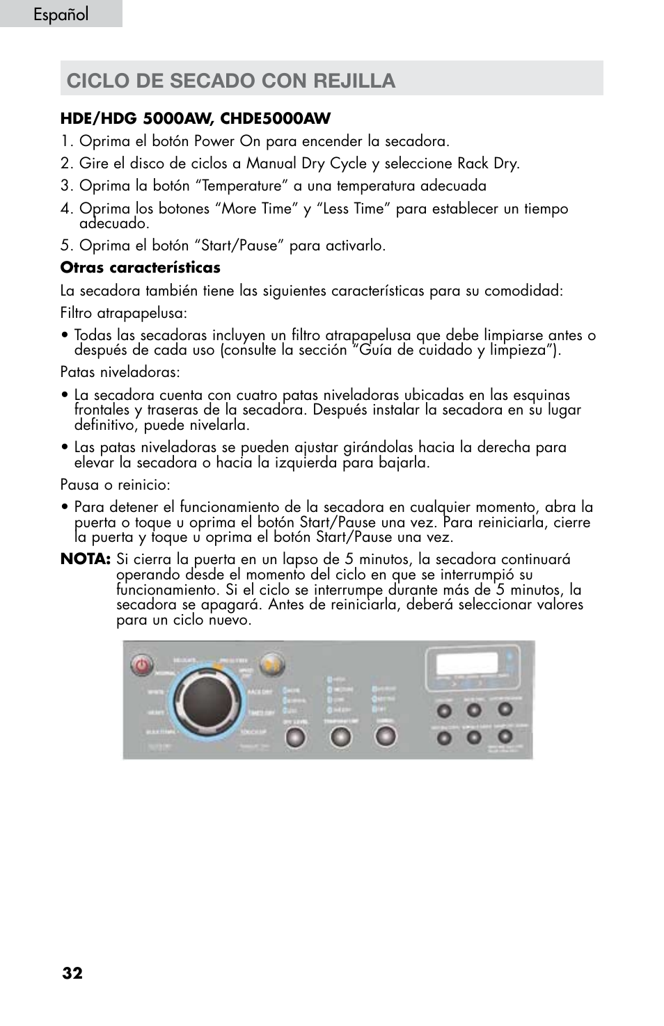 Ciclo de secado con rejilla | haier CHDE5300AW User Manual | Page 102 / 107