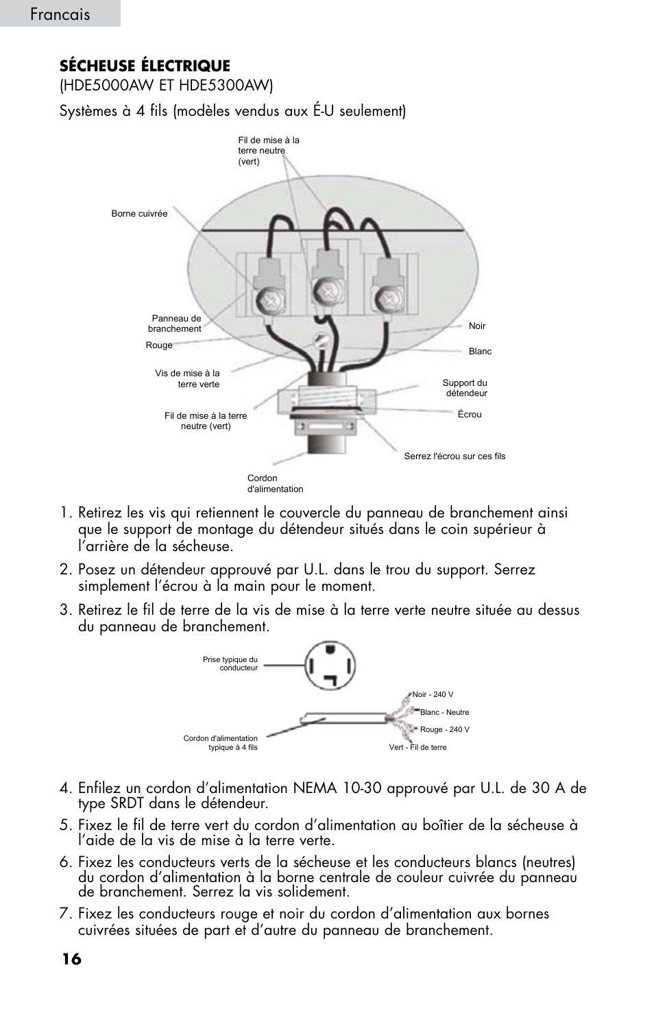 Francais | haier CHDE5300AW User Manual | Page 52 / 107