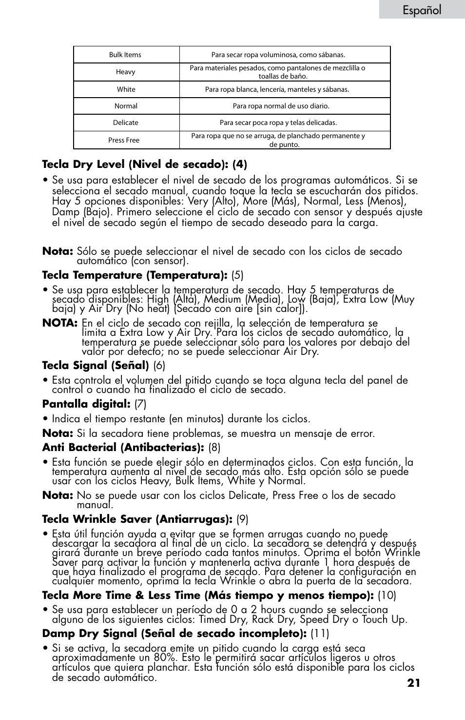 Español | haier CHDE5300AW User Manual | Page 91 / 107