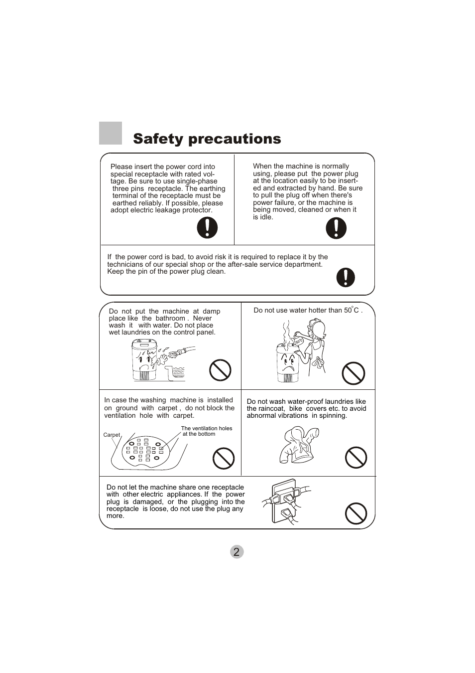 Safety precautions | haier HWM20-0701 User Manual | Page 4 / 12