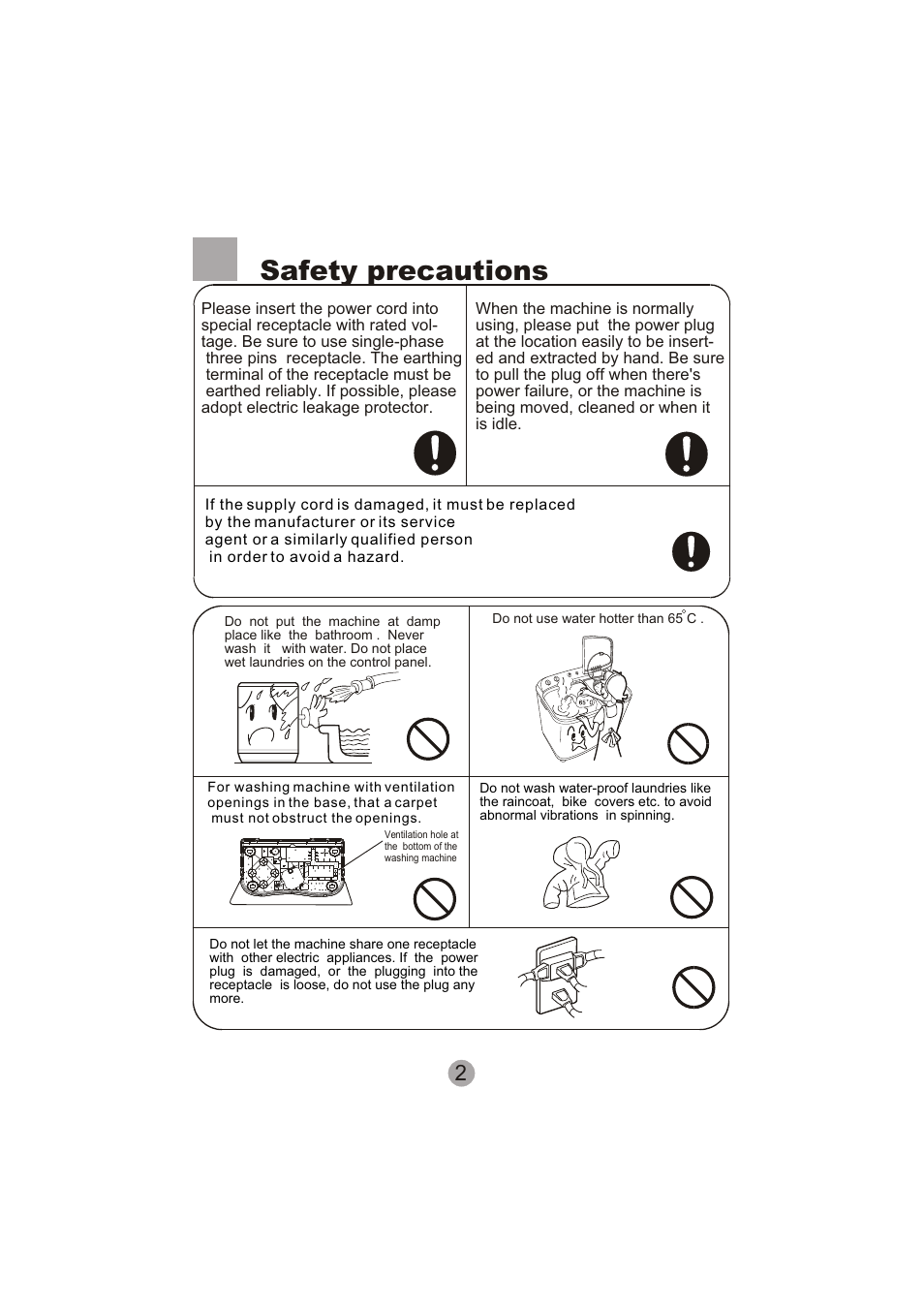 Safety precautions | haier XPB60-113S User Manual | Page 4 / 19