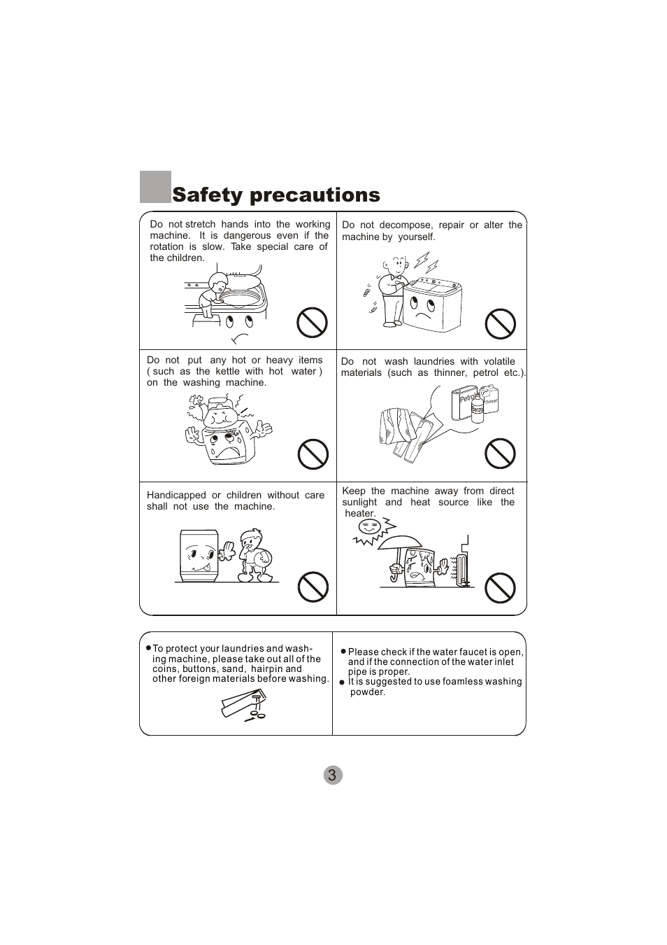 Safety precautions | haier XPB60-113S User Manual | Page 5 / 19