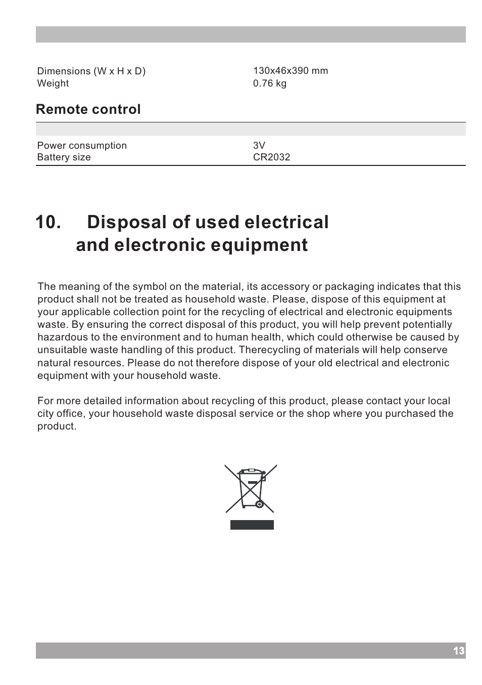 页 13, Remote control | haier IPOD IPDS-20 User Manual | Page 13 / 14