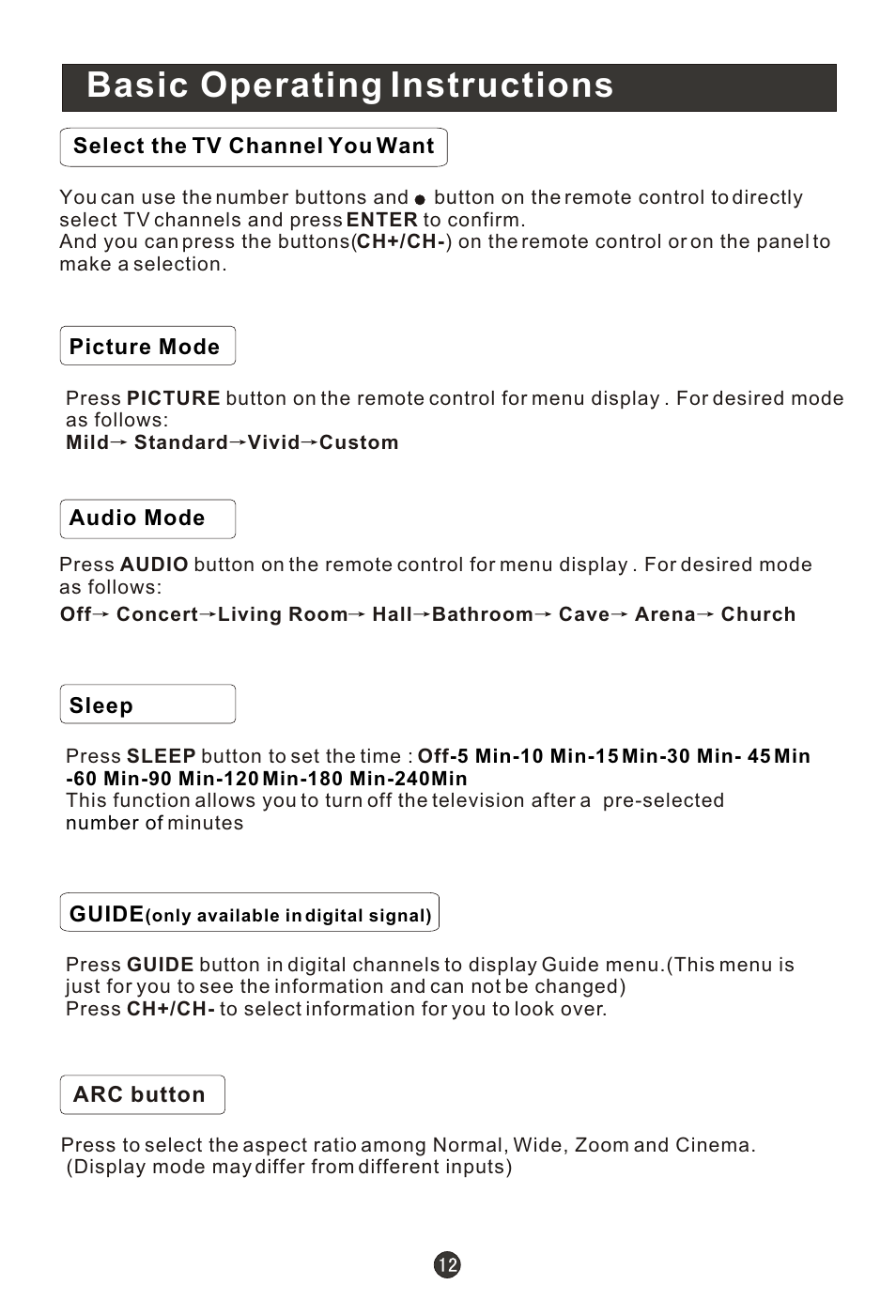 Т³гж 17, Basic operating instructions | haier HL19K1 User Manual | Page 17 / 49