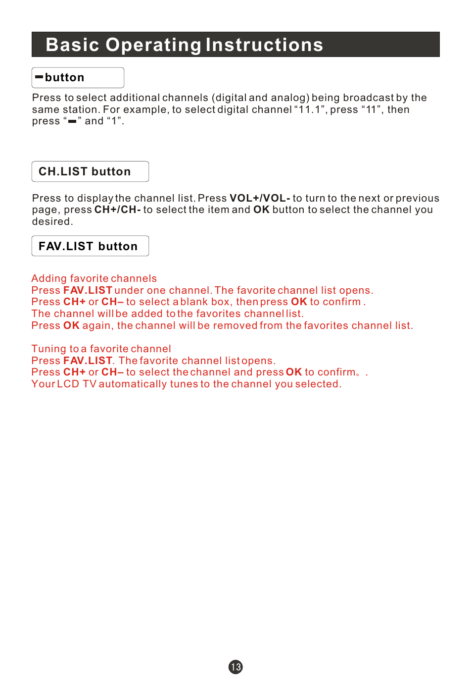 Basic operating instructions | haier HL15R User Manual | Page 18 / 47