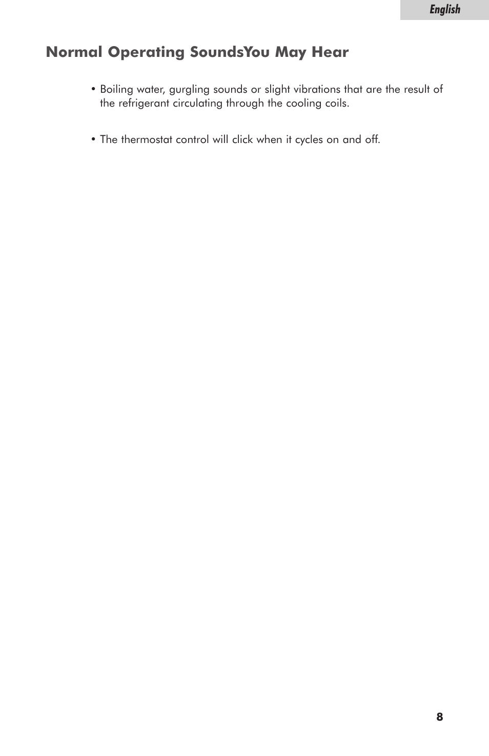 Normal operating soundsyou may hear | haier HBCN05EBB User Manual | Page 9 / 14