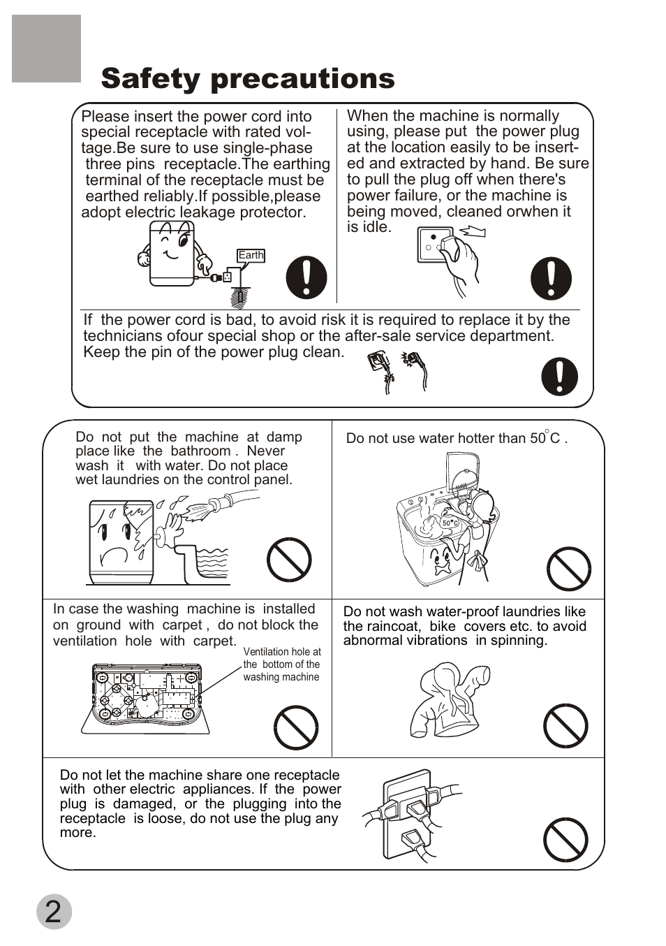 Safety precautions | haier XPB70-111S User Manual | Page 4 / 19