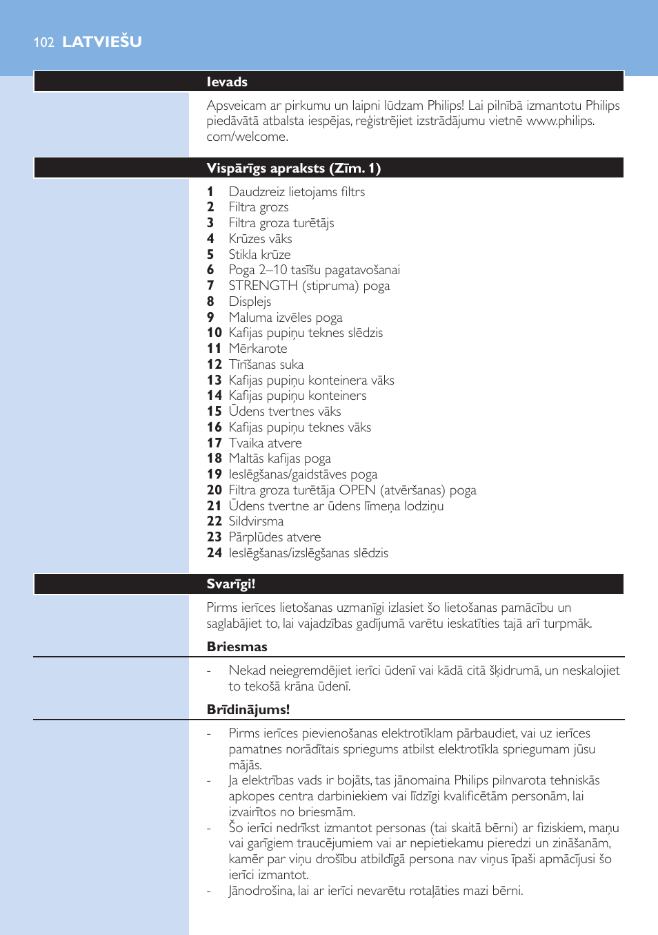 Latviešu 102 | Philips HD7751 User Manual | Page 102 / 202