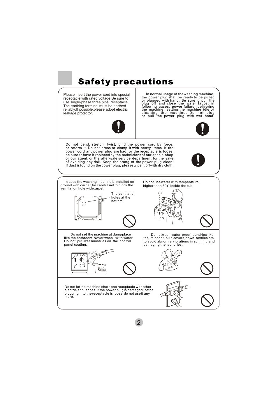 Safety precautions | haier HWM8000 User Manual | Page 4 / 18
