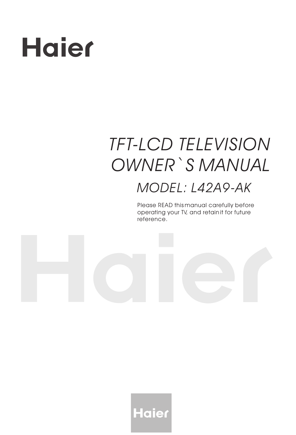 haier TFT-LCD User Manual | 49 pages