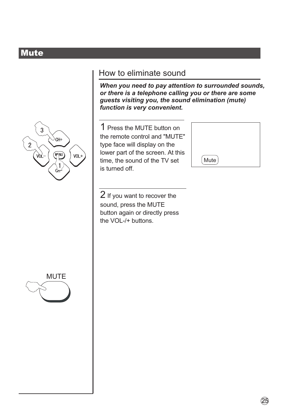 Mute, How to eliminate sound | haier TFT-LCD User Manual | Page 28 / 49