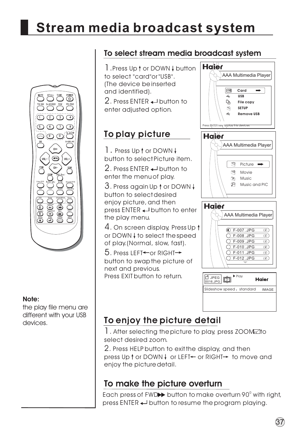 Stream media broadcast system, Enter | haier TFT-LCD User Manual | Page 40 / 49