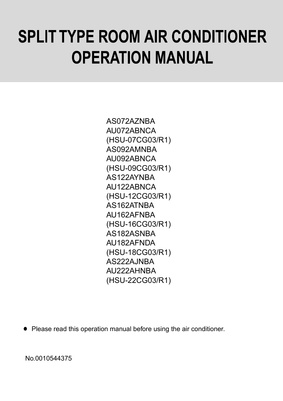 haier AS072AZNBA User Manual | 19 pages