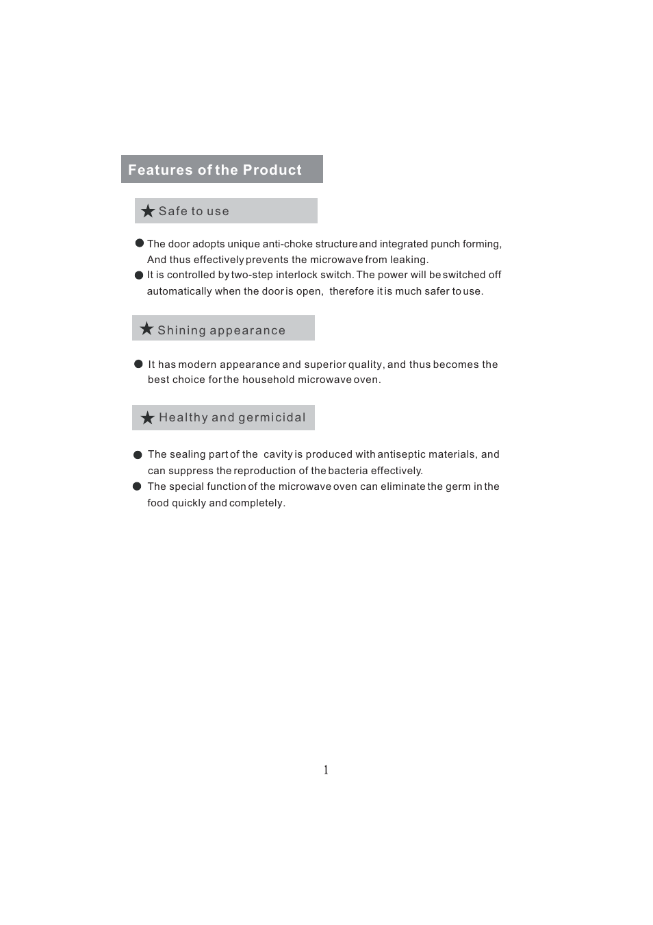 Features of the product | haier MD-2485M User Manual | Page 3 / 20