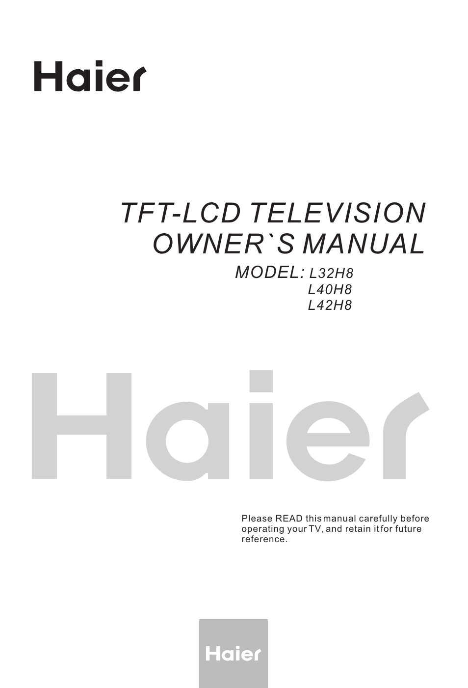 haier L32H8 User Manual | 35 pages