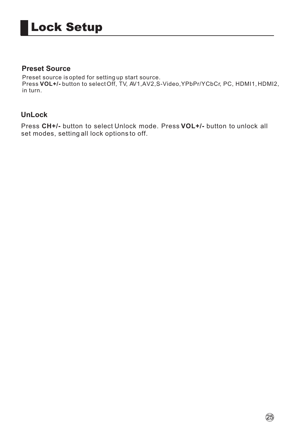 Lock setup | haier L32H8 User Manual | Page 27 / 35