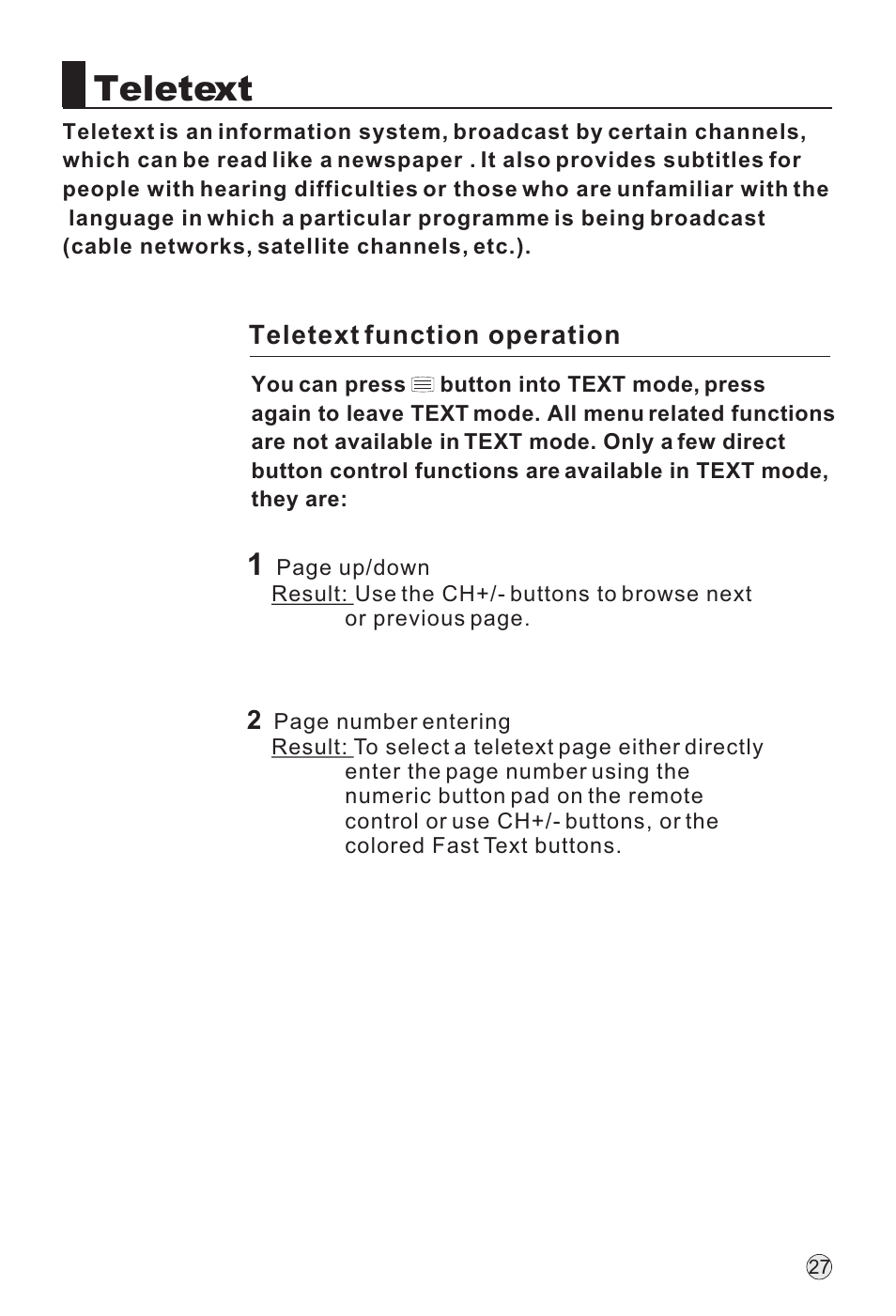 Teletext | haier L32H8 User Manual | Page 29 / 35