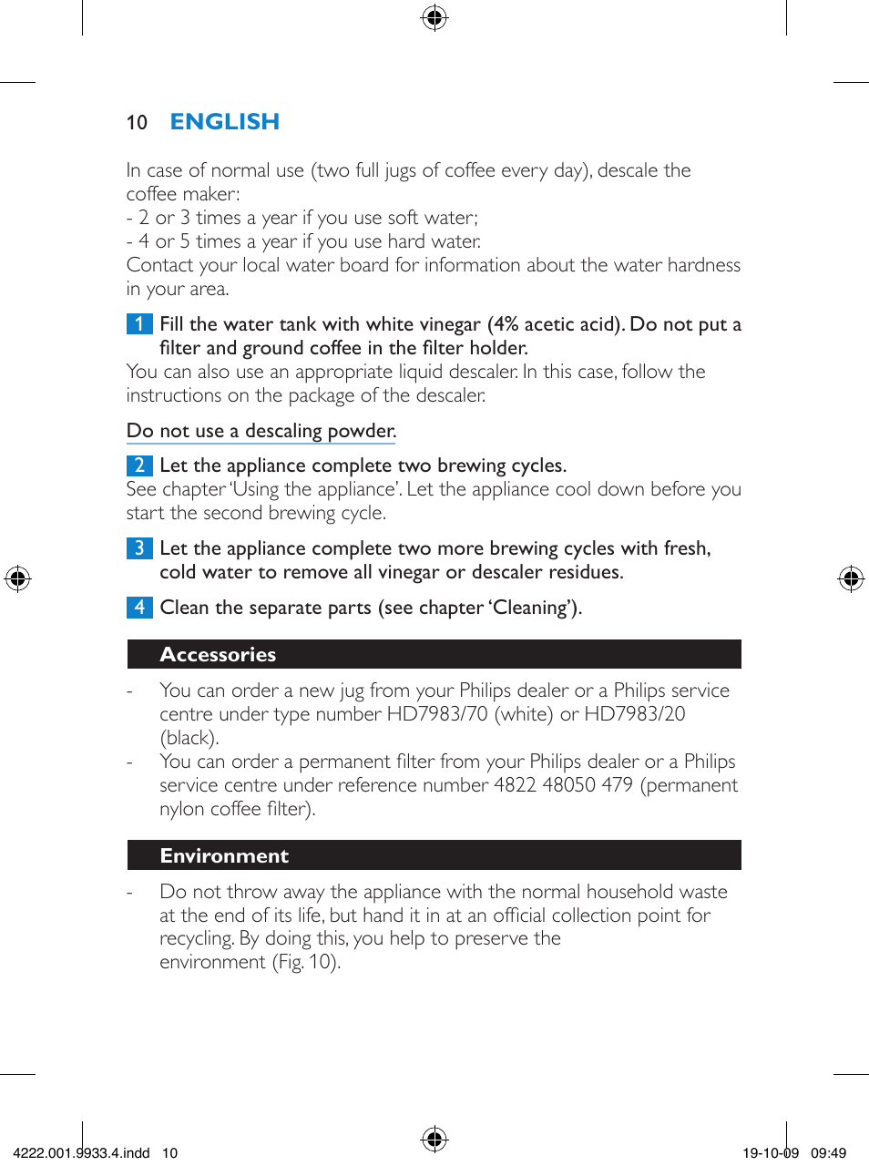 Philips HD7446 User Manual | Page 10 / 140