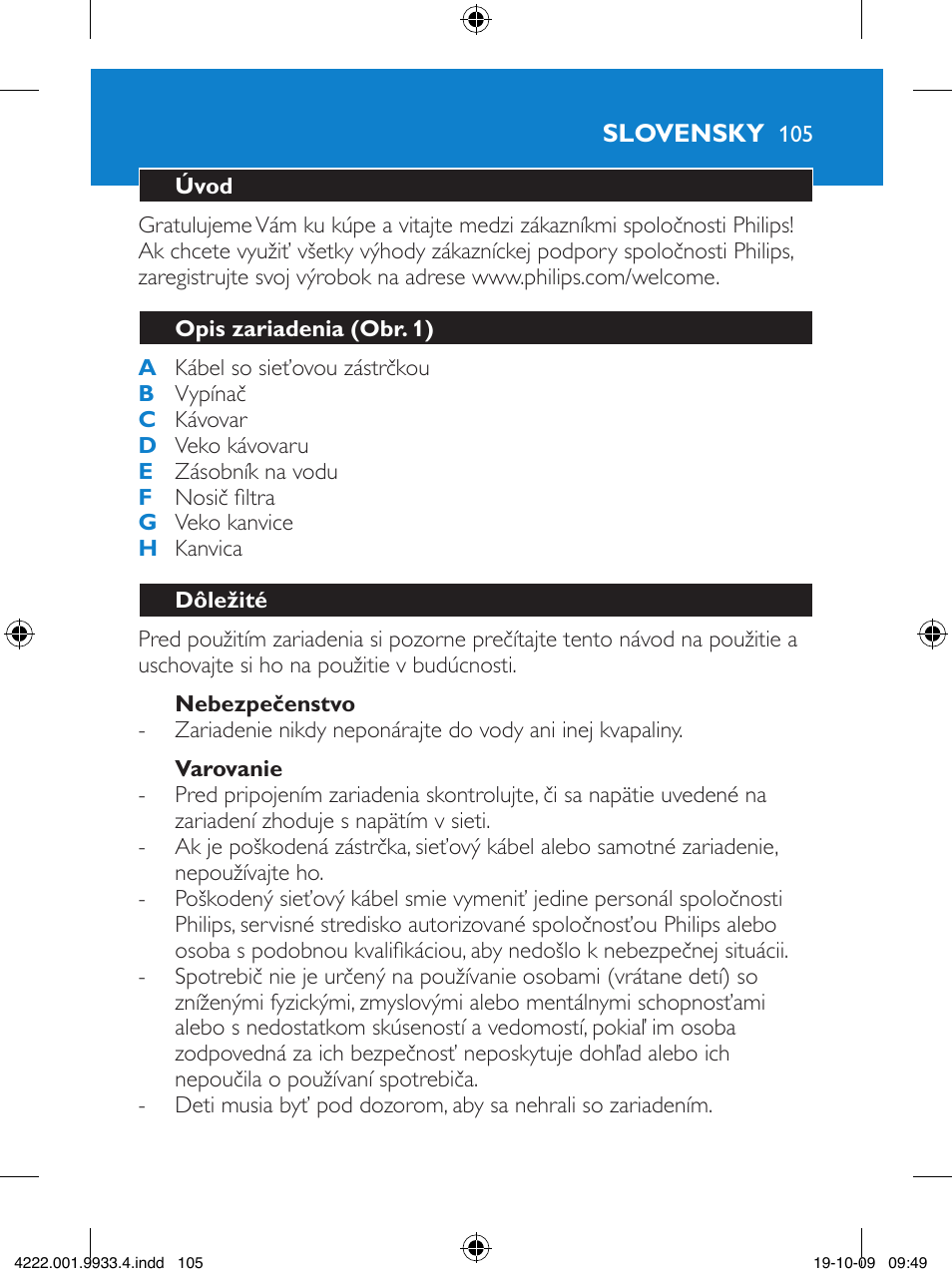 Philips HD7446 User Manual | Page 105 / 140