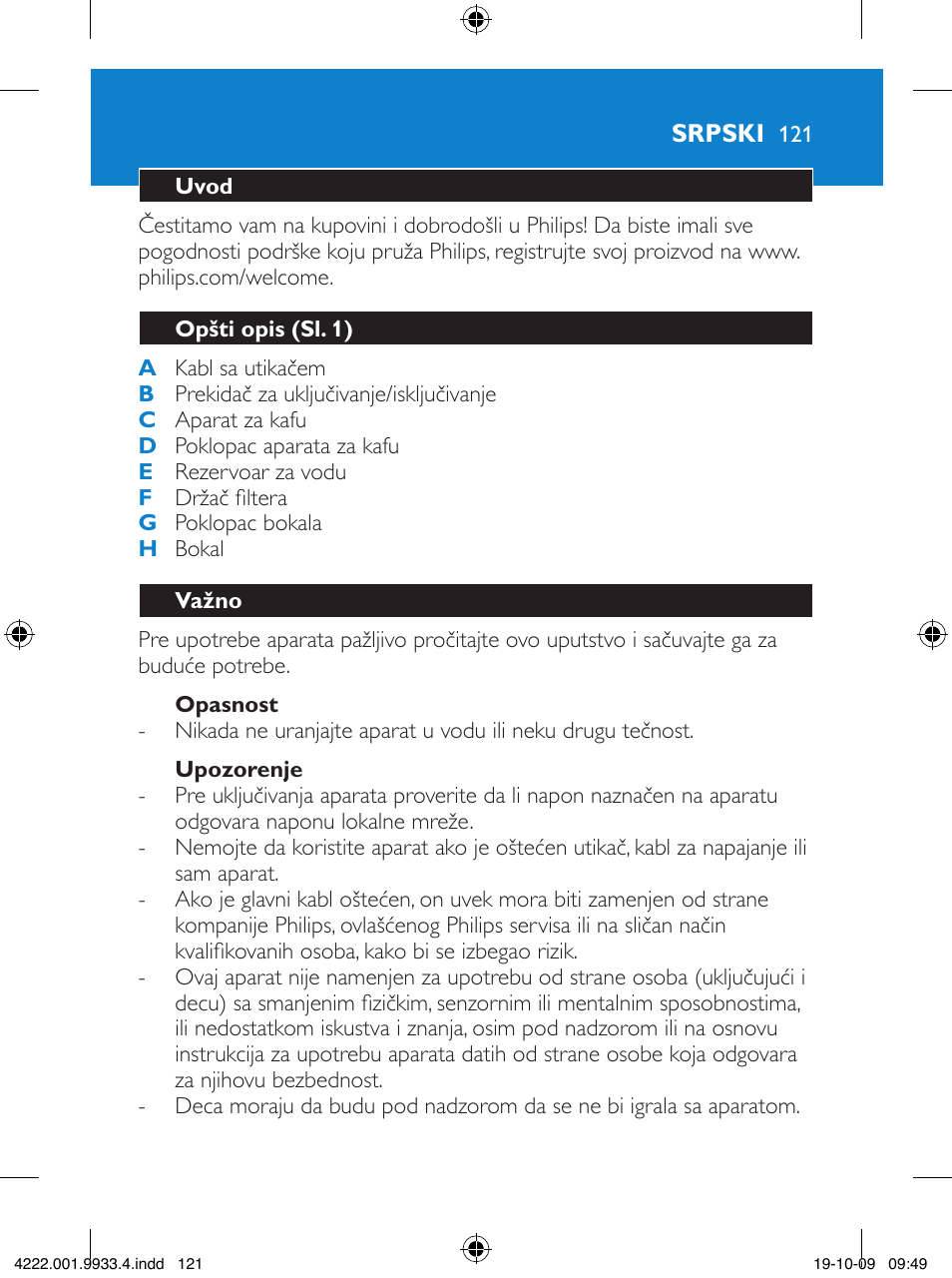 Philips HD7446 User Manual | Page 121 / 140