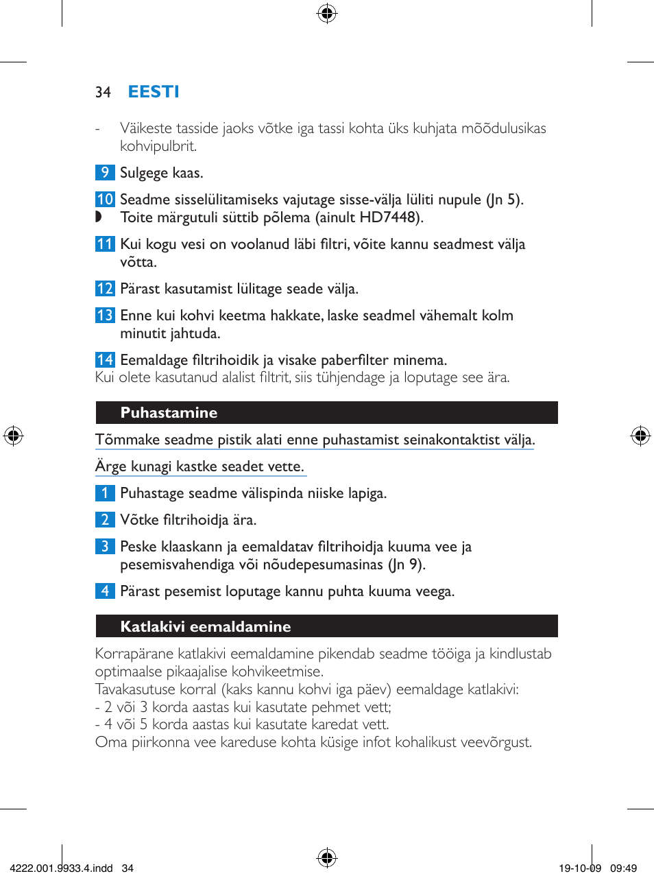 Philips HD7446 User Manual | Page 34 / 140