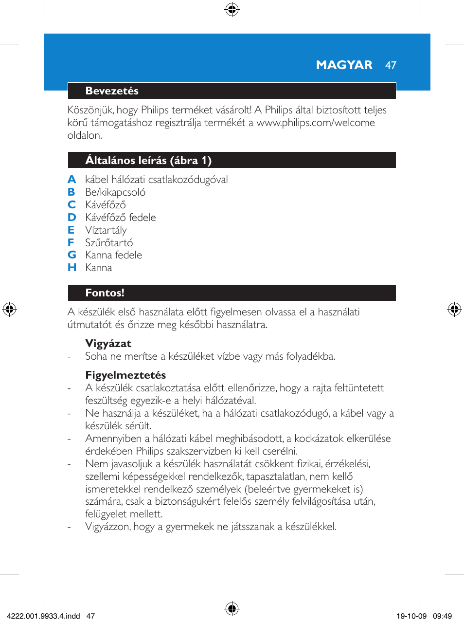 Philips HD7446 User Manual | Page 47 / 140