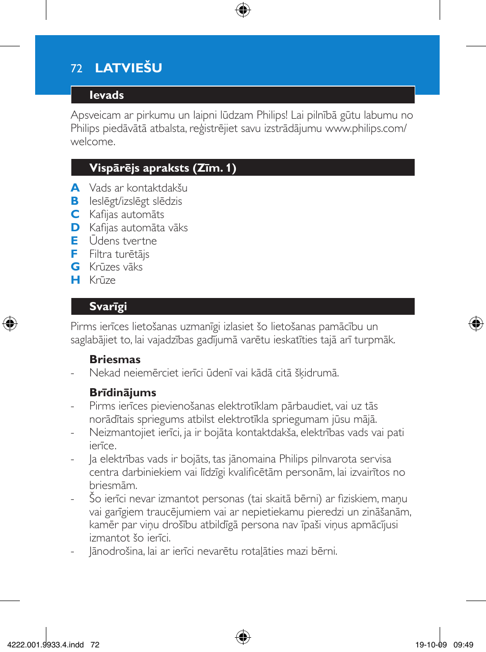 Philips HD7446 User Manual | Page 72 / 140