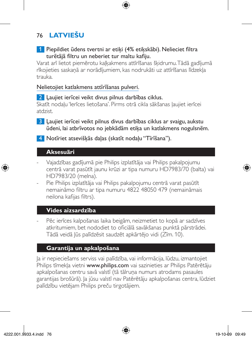 Philips HD7446 User Manual | Page 76 / 140