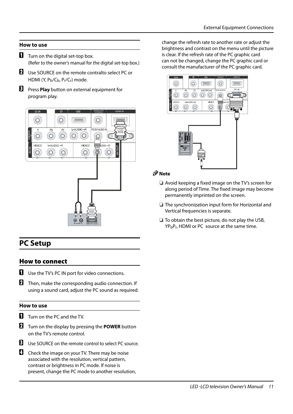 Pc setup, How to connect | haier L24K3 User Manual | Page 12 / 26