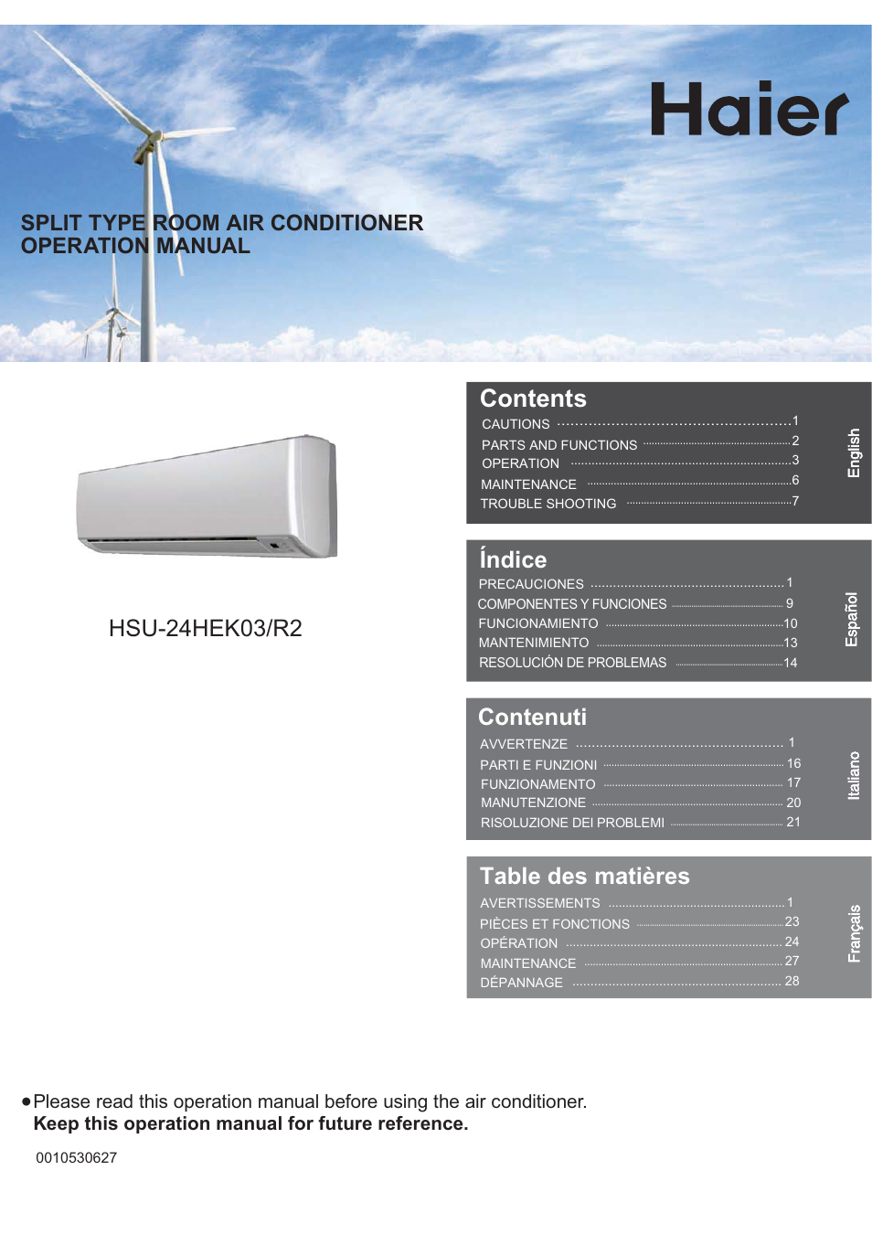 haier 0010530627 User Manual | 29 pages