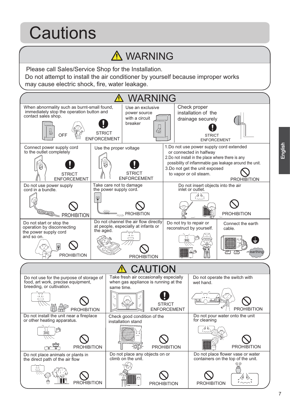 Cautions, Warning, Caution | haier 0010530627 User Manual | Page 7 / 29