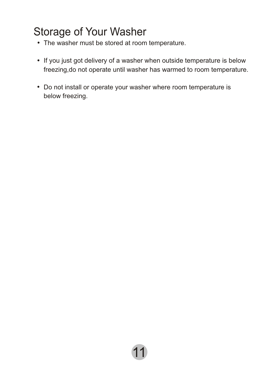 Storage of your washer | haier HWM90DD User Manual | Page 12 / 20