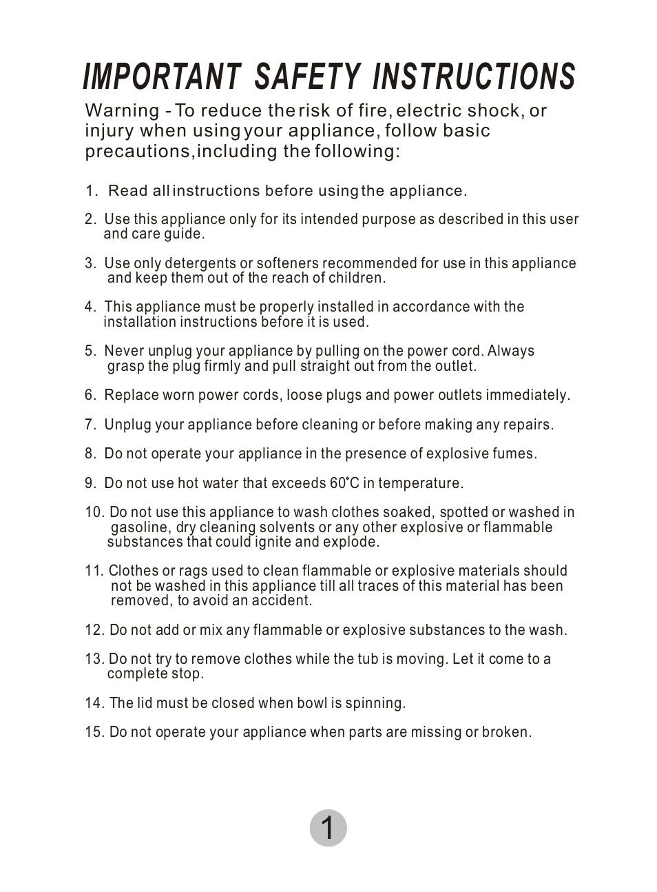 Important safety instructions | haier HWM90DD User Manual | Page 2 / 20