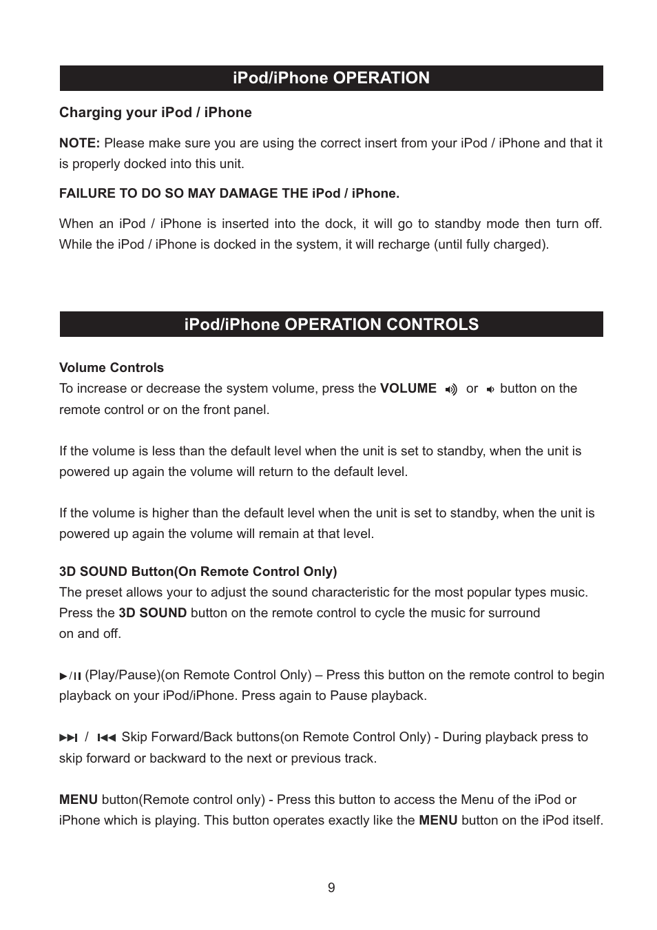 Ipod/iphone operation, Ipod/iphone operation controls | haier IPDS-10 User Manual | Page 10 / 17