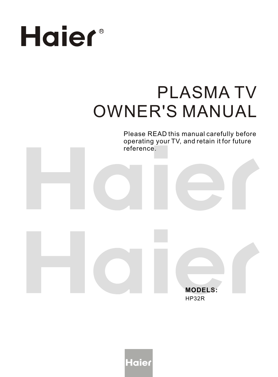 haier HP32R User Manual | 42 pages
