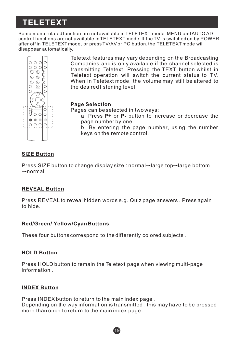 Teletext | haier L15A09A User Manual | Page 22 / 26